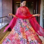 Helly Shah Instagram - Beaming like a Rose 🌹 Lehenga (That I am obsessed with ) ~ @lapink_by_knareshkumar ❤️✨ Clicked by ~ @kapil_photo_graphy