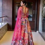 Helly Shah Instagram - Beaming like a Rose 🌹 Lehenga (That I am obsessed with ) ~ @lapink_by_knareshkumar ❤️✨ Clicked by ~ @kapil_photo_graphy