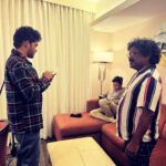 Hiphop Tamizha Instagram - Late post but still shoutout to this energy ball 🔥 congrats @chandraboselyricist anna for winning the golden globe ❤️🤟🏻