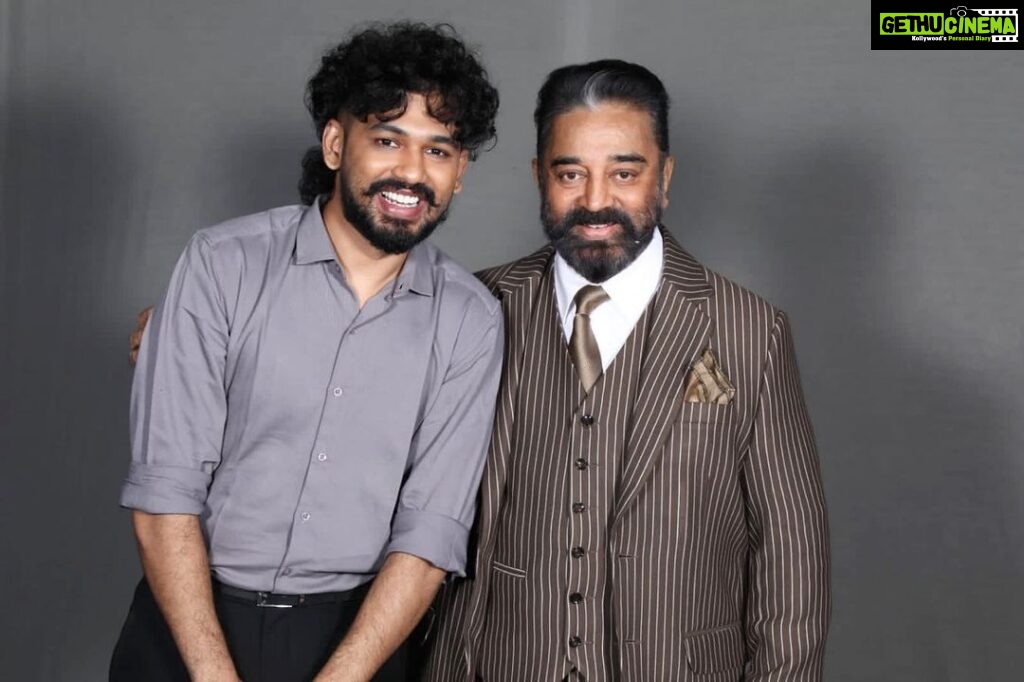 Hiphop Tamizha Instagram - This is a very special moment with @ikamalhaasan 😃 உங்கள் அன்புக்கும் ஆதரவுக்கும் ரொம்ப ரொம்ப நன்றி sir 🙏🏻❤️