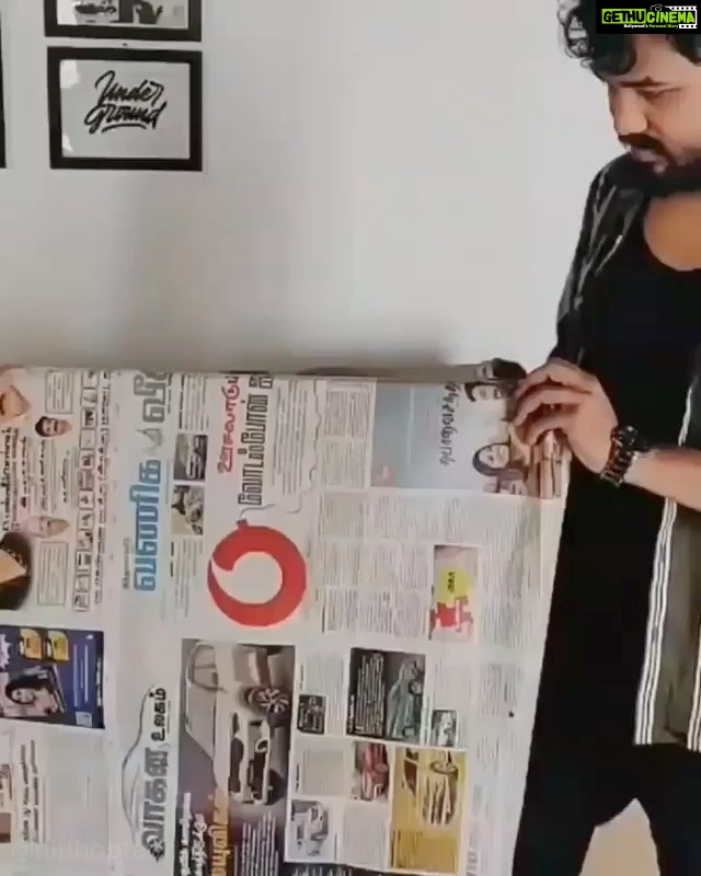 Hiphop Tamizha Instagram - This went right on to my studio’s meeting room wall ❤️ Such an impressive gift i got on my Birthday last year 😊 #throwback
