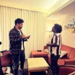 Hiphop Tamizha Instagram - Late post but still shoutout to this energy ball 🔥 congrats @chandraboselyricist anna for winning the golden globe ❤️🤟🏻