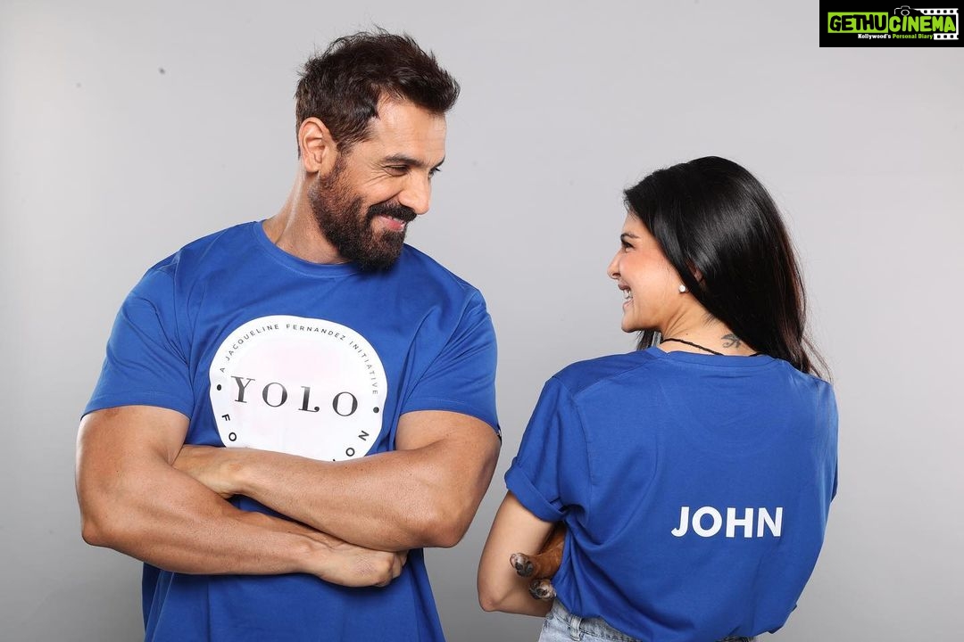 Jacqueline Fernandez Instagram - @jf.yolofoundation is so happy to have @thejohnabraham (thank you John!!) on board for Yolo for Animals!! An initiative to help stray animals with sterilisation and adoption! ππ stay tuned for more updates on how you can help too!! πππ thank you @mitalisboardandtrain for the cutest Zhandu and Rasgulla today, we have seriously fallen in love with them!!!