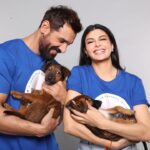 Jacqueline Fernandez Instagram – @jf.yolofoundation is so happy to have @thejohnabraham (thank you John!!) on board for Yolo for Animals!! An initiative to help stray animals with sterilisation and adoption! 🙏🙏 stay tuned for more updates on how you can help too!! 💙💙💙 thank you @mitalisboardandtrain for the cutest Zhandu and Rasgulla today, we have seriously fallen in love with them!!!