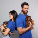 Jacqueline Fernandez Instagram - @jf.yolofoundation is so happy to have @thejohnabraham (thank you John!!) on board for Yolo for Animals!! An initiative to help stray animals with sterilisation and adoption! 🙏🙏 stay tuned for more updates on how you can help too!! 💙💙💙 thank you @mitalisboardandtrain for the cutest Zhandu and Rasgulla today, we have seriously fallen in love with them!!!