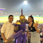 Jacqueline Fernandez Instagram – Thank you @lux_cozi_innerwear for hosting us tonight at the @iplt20 at the Eden Gardens!! It was the best experience ❤️❤️ @kkriders @rajasthanroyals it was so amazing to watch you play live!!