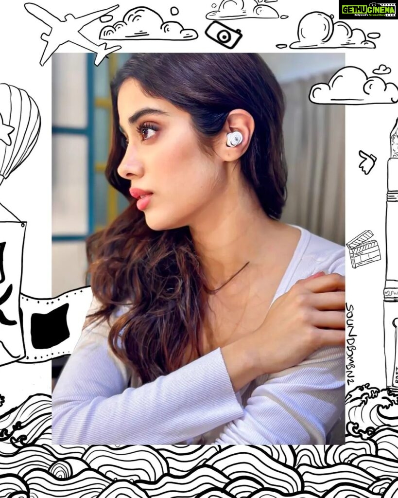Janhvi Kapoor Instagram - While you're following your hectic routines, you often need to find a world for yourself so that you take a step back and breathe. Break away from the monotone and experience a world full of different possibilities ✨ for yourself with wearables from @zebronics ⌚ 🎧 #zebronics #janhvikapoor #alwaysahead #smartwatches #audio