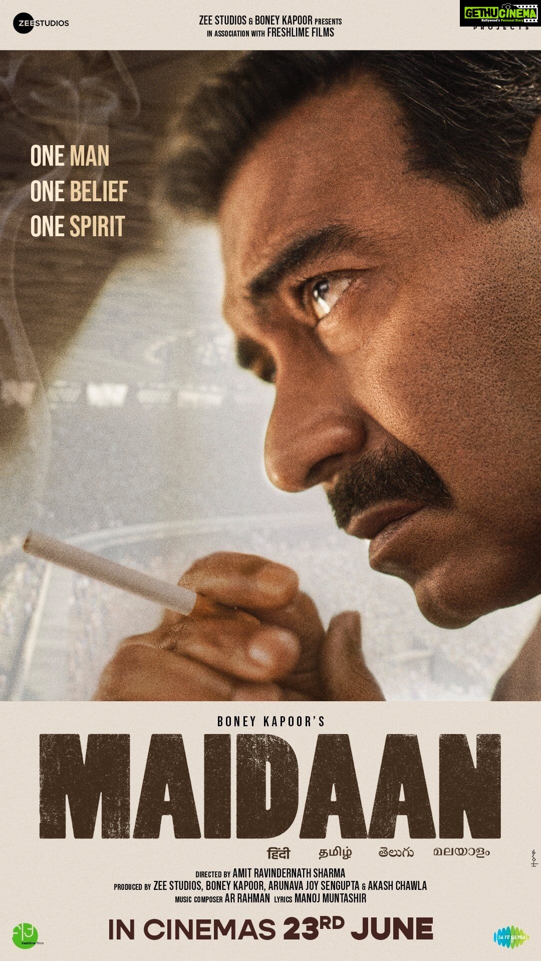Janhvi Kapoor Instagram - #Maidaan mein utrenge Gyarah par dikhenge Ek. A True Story. Teaser out now. #MaidaanTeaser #MaidaanOnJune23 @ajaydevgn @pillumani @gajrajrao @boney.kapoor @zeestudiosofficial @iamitrsharma @arrahman @freshlimefilms @saiwyn @rudranilrudy @writish1 @joysengupta04 @akashaagaya @saregama_official @hydfcofficial @indianfootball @varun.tripuraneni @kalyanchaubey @bayviewprojectsllp