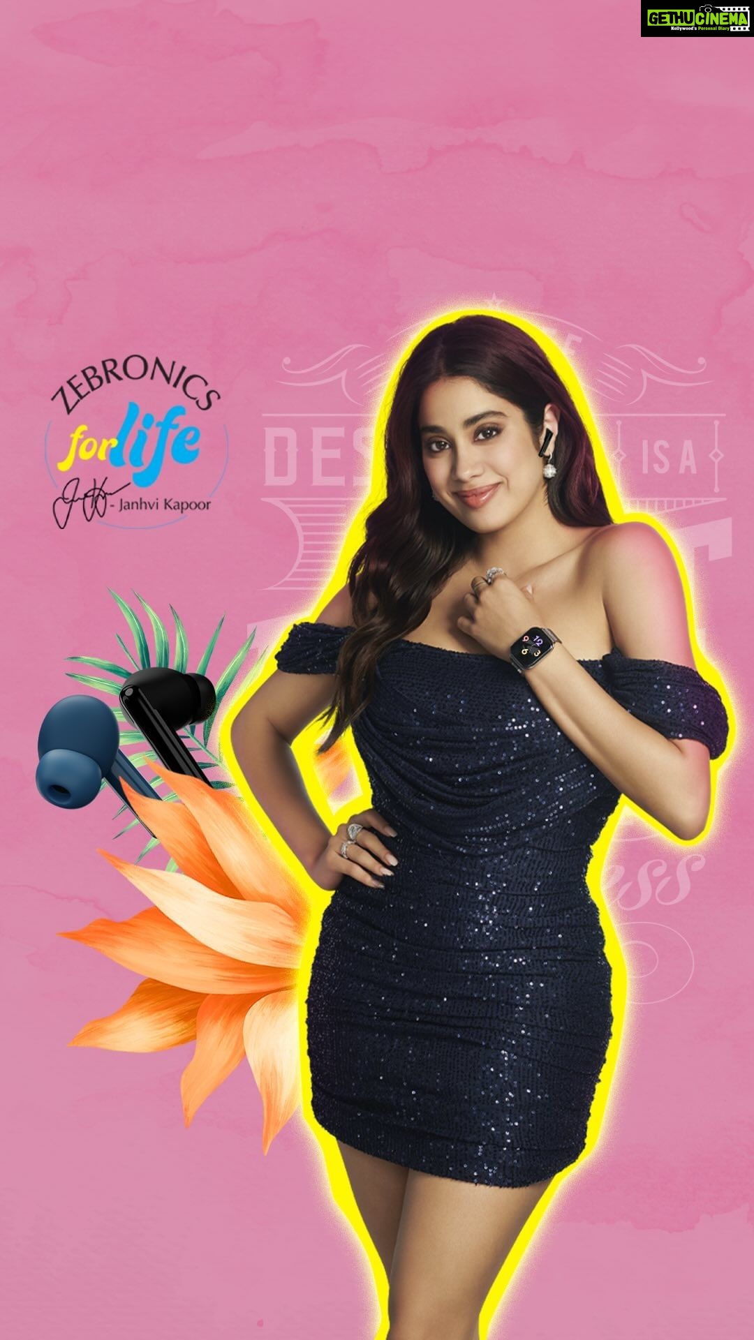 Janhvi Kapoor Instagram - ⚡Quick charge, sleek look, and crystal-clear audio🎶 Immerse yourself in a surreal sound experience and go beyond the average with @zebronics wireless earbuds 🔊 🛍Head over to shop.zebronics.com and grab a pair for yourself. #zebronics #alwaysahead #wirelessearbuds #tws #ad