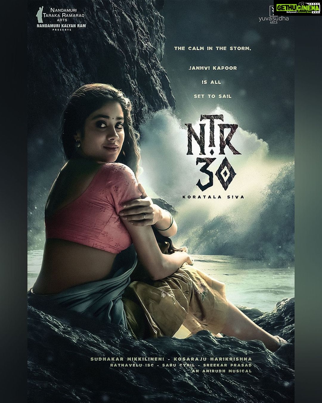 Janhvi Kapoor Instagram - It is finally happening 🤗 Can't wait to set sail with my favourite @jrntr ❤️ #NTR30 :) #KoratalaSiva @anirudhofficial #NandamuriKalyanRam @rathnaveludop @sabu_cyril @sreekar.prasad @ntrartsoffl @yuvasudhaarts