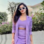 Jannat Zubair Rahmani Instagram - OBSESSED 💜 Wearing @myclo.in @zaamo.official