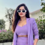 Jannat Zubair Rahmani Instagram - OBSESSED 💜 Wearing @myclo.in @zaamo.official