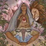 Jewel Mary Instagram - Woman @soulart.klerks ❤️❤️❤️ #divinefeminine Mother wort mama a painting by @soulart.klerks Mother wort is a medicine herb , the painter has portrayed this mother herb as a divine feminine