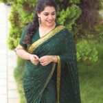Jewel Mary Instagram - I am rooted in thé energy of mother earth The feminine flame glowing and growing inside me 🍀 Saree and styling by @sabarinathk_ Mua @brandy_makeup_artist @gananbabu 📸