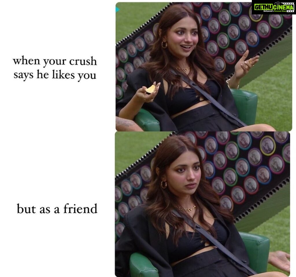 Jiya Shankar Instagram - Tell us about your ‘oh no 😟’ moment in the comments 👇 The best comments get pinned📌 Create memes using the template given in the story and the best memes get reposted 🤭,what are you waiting for? #biggboss #biggbossott #jiyashankar #dreamgirl