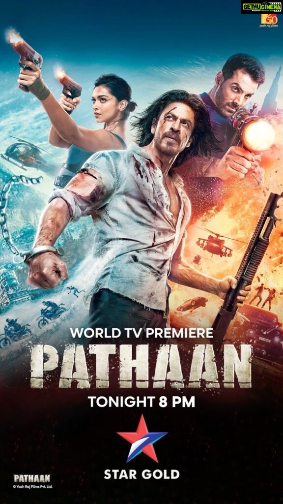 John Abraham Instagram - Your time starts NOW! ⌛🚨Get ready to watch the action-packed #WorldTVPremiere of #Pathaan tonight at 8PM, only on @stargoldofficial #PathaanOnStarGold @iamsrk @deepikapadukone #SiddharthAnand @yrf