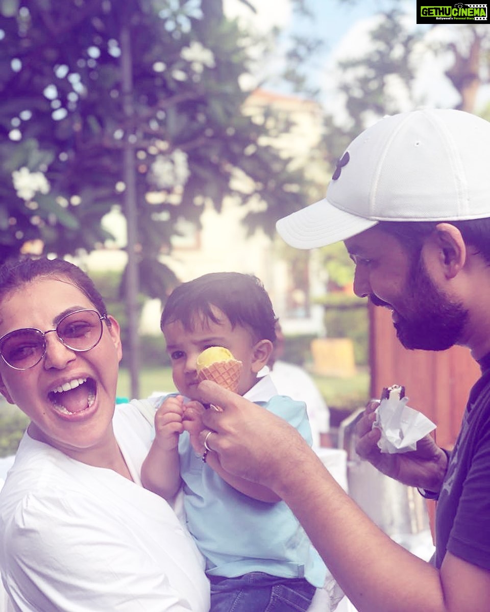 Kajal Aggarwal Instagram - #firsttimeexperiences #thejoyofsmallthings perfect summer indulgence 🤩 @kitchlug @neil_kitchlu