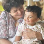 Kajal Aggarwal Instagram - This frame is special. My two most favourite people- The one who gave me her forever and taught me to do the same for mine… I think of you every minute while I cherish the joy of my Neil in my arms 🥰 thank you for teaching me through example ❤️ #happymothersday @vinayagg2060 @neil_kitchlu