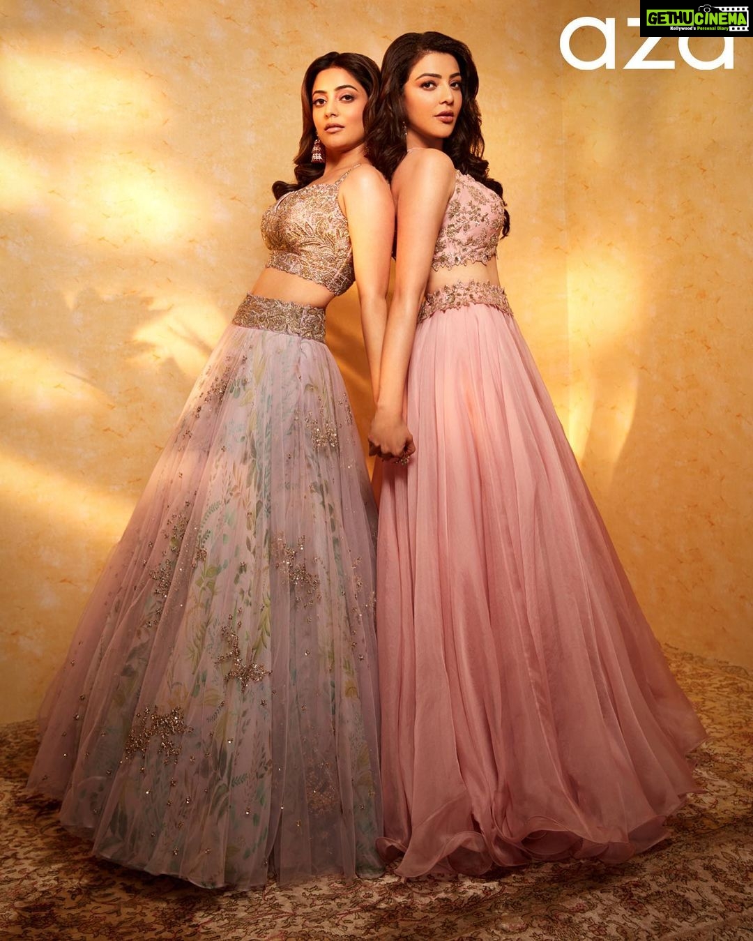 Kajal Aggarwal Instagram - Such a fun shoot with my fabulous sister @nishaaggarwal 😍😍 @azafashions @devanginishar @aparnabadlani ❤️