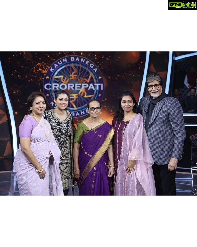Kajol Instagram - Thank you so much for your utter generosity and kindness and letting us bring out the motive of #SalaamVenky to the audiences. Big ups to the #KBCTeam for pulling this off so well. ♥️✨ . Watch tonight at 9pm. #KBC @amitabhbachchan @revathyasha