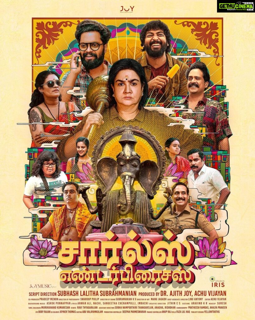 Kalaiyarasan Instagram - Presenting the first look poster of my first Malayalam debut movie Charles Enterprises ✨️ coming soon in cinemas near you 🥳 @balu__varghese @kalaiyarasananbu @urvashi_actress @guru_somasundaram @abhija.actress @manikanda_rajan_ @sujithshankers @bhanu___priya @__mridooo___ @vasisht_vasu @sudheer_paravoor @drjoyajith @subhashlalithasubrahmanian @achuvijayan @swaroopphilip @linu.antony.75 @manujagadh @murukandownthehill @pradeep.menon.5458 @joymovieproductions @joymusicproductions @studioirisglobal #charlesenterprisesmovie #baluvarghese #kalaiyarasananbu #urvashi #gurusomasundaram #joymovieproductions #Production-2 #firstlook #comingsoon2022