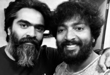 Kalaiyarasan Instagram - Celebrating him on Screen, following all his styles to sharing screen space wit him is an amazing feeling.. thank U so much @silambarasantrofficial na Happy 2 be a small part of #Pathuthala #krishna sir @gauthamramkarthik @studiogreen_official @kegnanavelraja sir Mass entertainer on the way ❤️