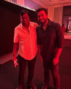 Kalidas Jayaram Instagram - Been wanting to post this for a while now ! 
With the legend himself #vaigaipuyal