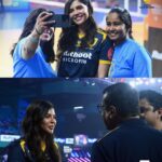 Kalyani Priyadarshan Instagram - Had the amazing chance to watch the @kochibluespikers give it their all this weekend. Thank you @primevolley @kochibluespikers @sonylivindia for the opportunity to cheer live from the commentary box and get to be a real commentator! Truly an unforgettable experience 🎤 😍♥️ #kochikaaraney #seshammikeilfathima @muthootmicrofin @muthootpappachangroup