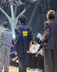 Karishma Sharma Instagram - Manish's show was the epitome of glamour. As they always are. I absolutely loved this collection and I'm already excited for the ones to come. Wearing Manish at his show was nothing less than a dream. This dress made me feel as dreamy as the show 🥹 @manishmalhotraworld @manishmalhotra05 Shot by @pehelaggarwal Makeup by @im__sal Hair by @aliyashaik28 Styled by @rivashion Jewellery by @nehalullajewellery