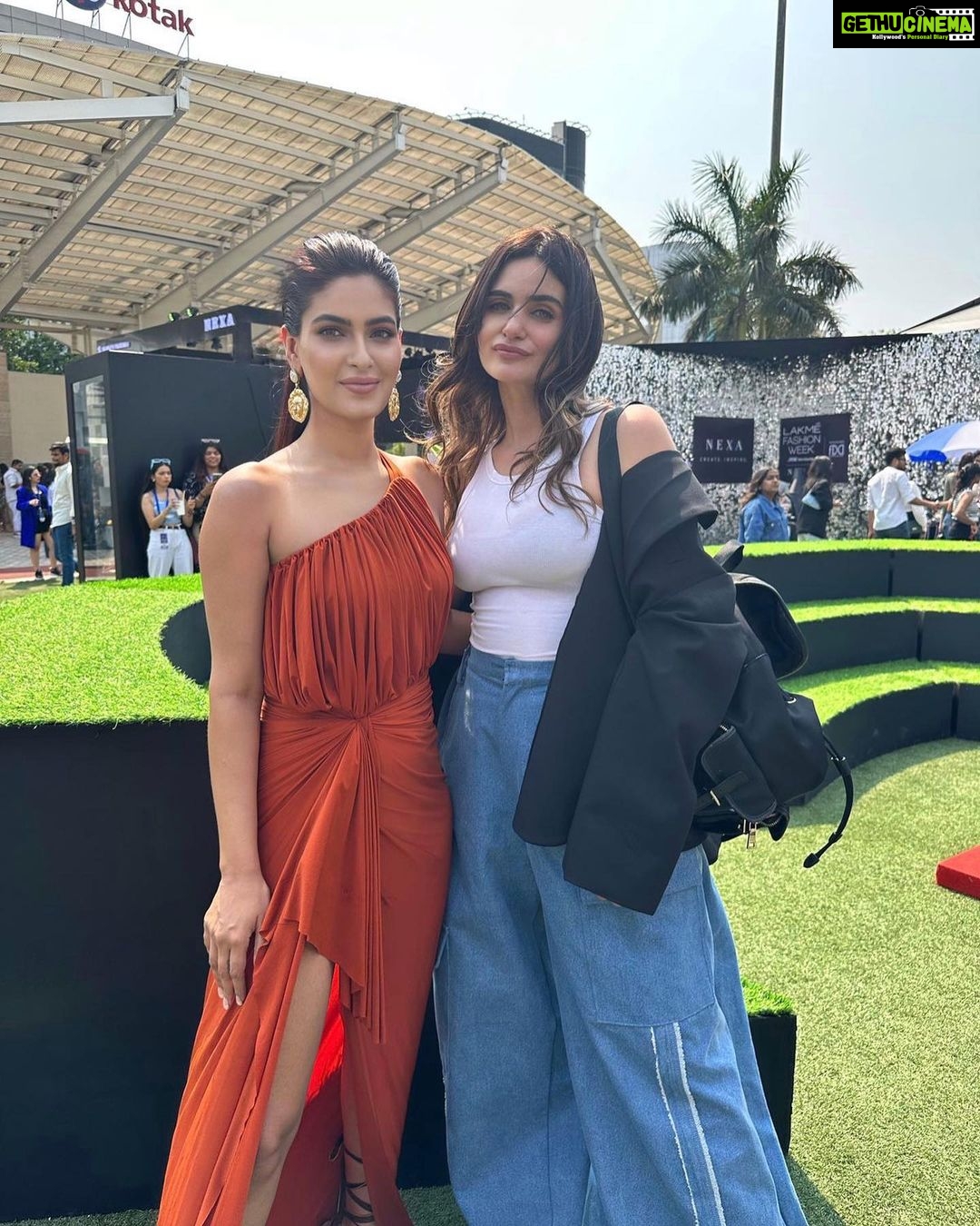 Karishma Sharma Instagram - Fashion week shenanigans ☀️ Wearing on my fav @deme_love_ Shot by @pehelaggarwal Styled by @rivashion Hair by @arifayadav_makeyougorgeous Makeup by @thatgalwithmakeup Jewellery by @studio6jewels