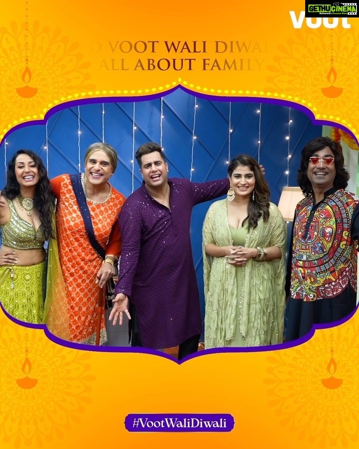 Kashmera Shah Instagram - Here’s wishing you a Buzzing Happy Diwali from the #vootfamily #biggbuzz #biggbuzzonvoot #biggbuzzwithkrushnaandfamily @vootselect @krushna30 @rajivadatia @subuhijoshi_essjay #kashmerashah #krushna