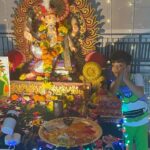 Kashmera Shah Instagram – And the celebration begins @krushna30 @artisingh5 @rishaabchauhaan #ganpati #ganpatibappamorya