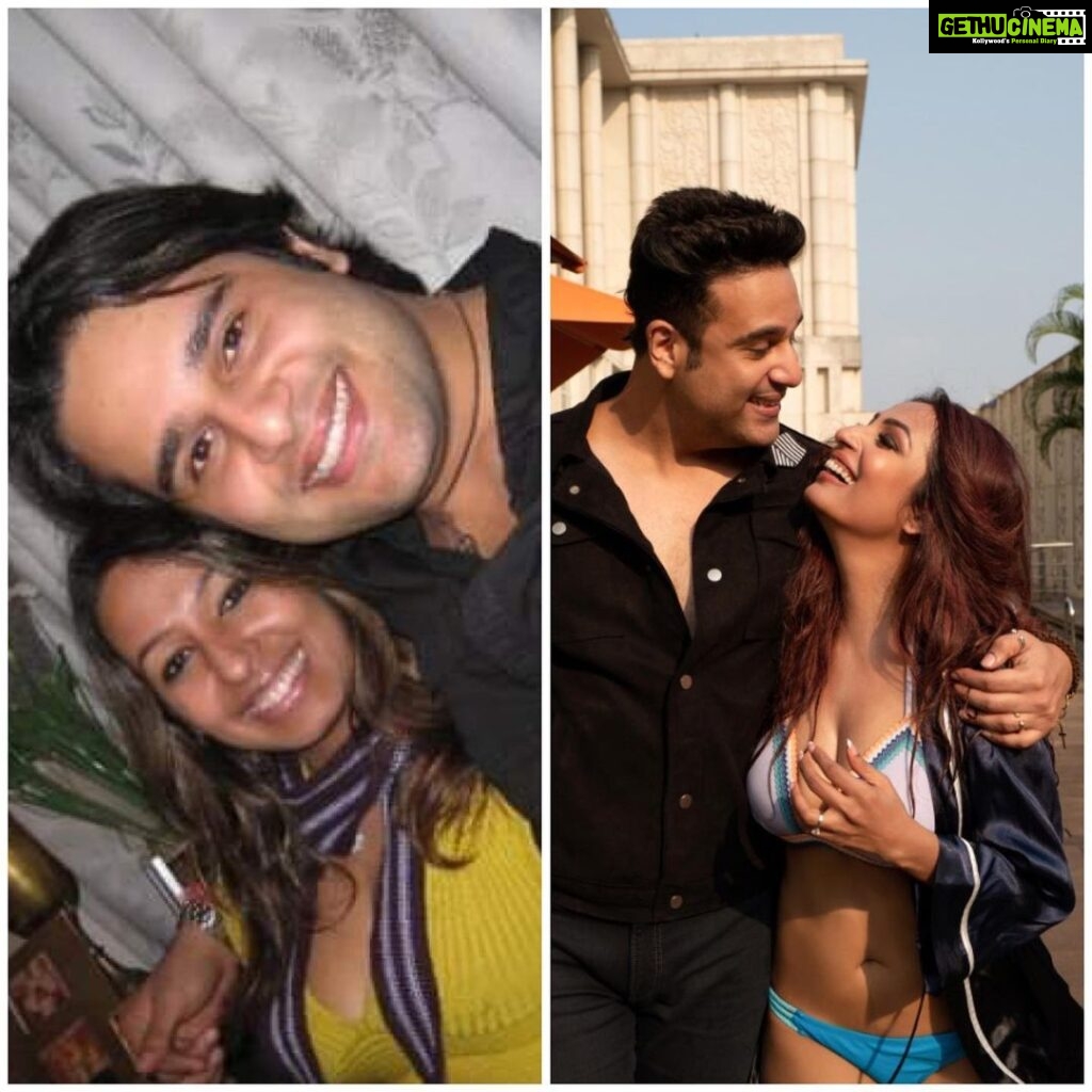 Kashmera Shah Instagram - I had made a mental note to myself 16 years ago when I met you that I was going to make you proud. Hope I succeeded in that. Love you now and forever my Cud…Happy Anniversary to us @krushna30 and I have added the music of our first song together shot ever from our first film #aurpappupasshogaya #amitshrivastav #kashmerashah #shyamsoni