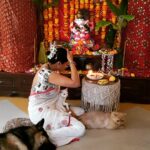 Kavita Kaushik Instagram - Day of mixed emotions, To say Goodbye to Bappa today and later at night saying bye to my boys till we meet again after 2 months , never been away from them for so long , each blessing comes with a price to pay ! Gratitude for the new adventure and project, leaving a piece of my heart at home always 🙏 Thank you for the rock support my jaan @justronnit , thank you my boys for the love #Raaka #jaggu #lala Mommy's gotta play yet another fascinating role ❤