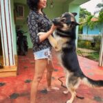 Kavita Kaushik Instagram - Too amazing to not share, I fell during the first set of sheershasan so sat to meditate n focus, opened my eyes to this protection from hubby and furry baby ! They don't let me miss having a brother today 🥰🥰🧿 #happyrakshabandhan #Allinone #Bestbuddies #blessedwiththebest