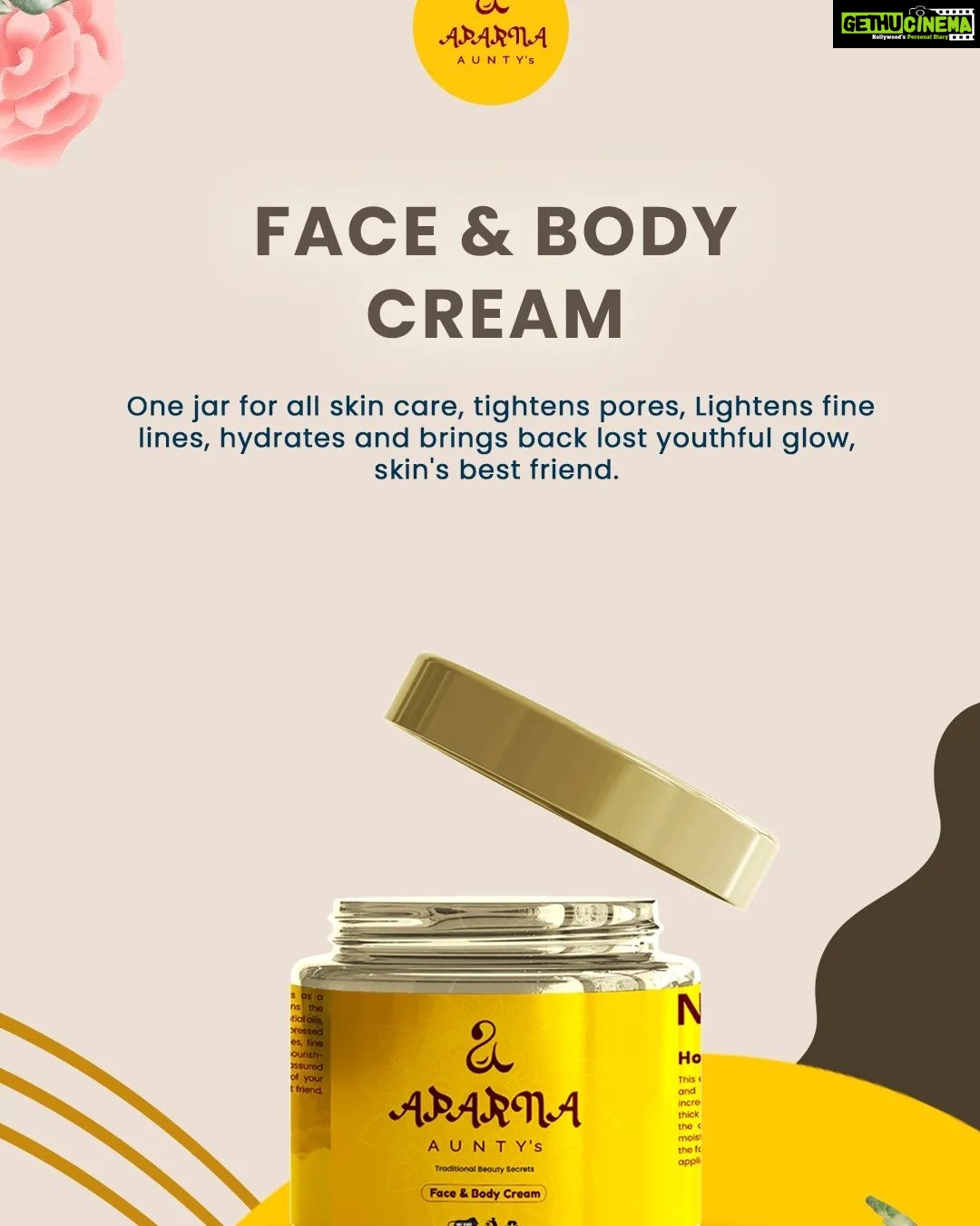 Kavita Kaushik Instagram - The Face & Body Cream : Fountain of youth exists, it's in our Face n body cream, from tightening pores to bringing down puffiness, reducing fine lines and marks, hydrating worn out skin, bringing lost glow back to ensuring good sleep this one cream does way more than you can expect ! Dont ignore your neck and rest of the body to have skin as beautiful as your face and apply it all over for healthy nourished skin ,Try it and share your reviews with us, Watsapp 9820378775 to order your Website-http://www.aparnaauntys.com
