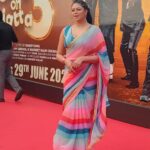 Kavita Kaushik Instagram - Beautiful & Elegant Actress @ikavitakaushik Looks Stunning as she poses in Colourful Saree at #carryonjatta3 Grand Trailer Launch. Have you seen Trailer yet? #kavitakoushik #carryonjatta3 #gippygrewal #sonambajwa #amirkhan