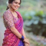 Keerthi shanthanu Instagram - Break the trends, put on traditional 🌸 For a pongal special show on @zeetamizh ✨ Half saree by @studio149 💜🌸 Jewellery by @jcsjewelcreations ✨ Photography by @rootzstudios ✨ Hairdo by @puii_c_ammy ✨ #traditional #halfsaree
