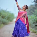 Keerthi shanthanu Instagram - Break the trends, put on traditional 🌸 For a pongal special show on @zeetamizh ✨ Half saree by @studio149 💜🌸 Jewellery by @jcsjewelcreations ✨ Photography by @rootzstudios ✨ Hairdo by @puii_c_ammy ✨ #traditional #halfsaree