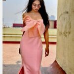 Khushi Dubey Instagram - Pink is my weapon💗 . . #khushidubey #khushi #khushians #babypink #pink #dress #outfit #bodycon #style #fashion #poser #beauty
