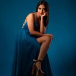 Khushi Dubey Instagram - Too hard for you to fathom 'eh?...💙 . . . #khushidubey #khushians #blue #photooftheday #photoshoot #love #poser #potrait #photoshoot #gown #bodycon #fashion #style #love #beauty #deepblue