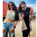 Khushi Dubey Instagram - Too lit to quit clicking crazy picsss hahahh😏😏😂😂😂 Thankyouu for always making my dayy sooooo much better @gulenaghmakhan ❤️ . . . . #khushidubey #gulkhan #crazy #moments #memories #cute #smile #love #pics #photooftheday #vibe #duo #happy #fun #Aashiqanas2 #sets #onlocation Navi Mumbai