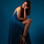 Khushi Dubey Instagram - Too hard for you to fathom 'eh?...💙 . . . #khushidubey #khushians #blue #photooftheday #photoshoot #love #poser #potrait #photoshoot #gown #bodycon #fashion #style #love #beauty #deepblue