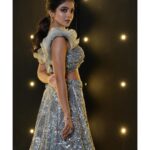 Khushi Dubey Instagram - Purity always dazzles…. Outfit: @the_adhya_designer Hair: @jagrutihairstylist Makeup: @the_glamourzone Photographer: @armanrathod . #khushidubey #khushians #love #photoshoot #style #aura #glamour #dress #gown #silver #sequin #lights #fashion #chikki #elegant