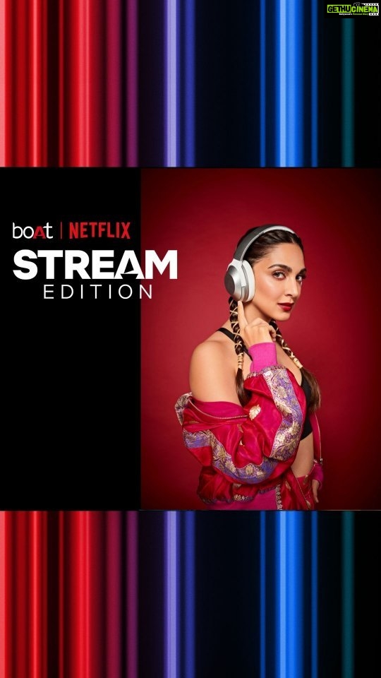 Kiara Advani Instagram - Now Streaming: On Repeat🔁 Just plug in the Stream Edition, and it's time to Tudum, wherever and whenever with up to 25dB Active Noise Cancellation 🎬 @netflix_in #boAtXNetflix #IndiaKeepWatching #StreamEdition