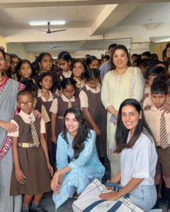Krithi Shetty Instagram - Visited @devnarfoundationfortheblind and met these angels today…who were truly the most polite and brilliant kids I’ve ever seen….they were so happy and grateful for what they have 🌸 a lot to learn from them 💞 a huge shoutout to the true heroes Dr.Saibaba Goud and Mrs. Jyothi saibaba Goud for running this place so passionately…it was wonderful meeting you 🙏🏼 
(Last slide shows how happy they made Me feel 🌸)