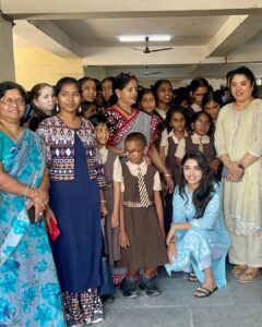 Krithi Shetty Instagram - Visited @devnarfoundationfortheblind and met these angels today…who were truly the most polite and brilliant kids I’ve ever seen….they were so happy and grateful for what they have 🌸 a lot to learn from them 💞 a huge shoutout to the true heroes Dr.Saibaba Goud and Mrs. Jyothi saibaba Goud for running this place so passionately…it was wonderful meeting you 🙏🏼 
(Last slide shows how happy they made Me feel 🌸)