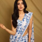 Krithi Shetty Instagram - Me and my never ending #sareelove 💙🤍 • • • Styled by @jukalker Styling team @pratimajukalker Outfit : @baisegaba with @the.yellow.dot Jewellery @mortantra @spiffypublicrelations Makeup @pinkylohar Hair @kamaldeepss Photographer @pranav.foto