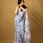 Krithi Shetty Instagram - Me and my never ending #sareelove 💙🤍 • • • Styled by @jukalker Styling team @pratimajukalker Outfit : @baisegaba with @the.yellow.dot Jewellery @mortantra @spiffypublicrelations Makeup @pinkylohar Hair @kamaldeepss Photographer @pranav.foto