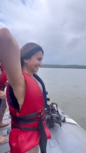 Kriti Kharbanda Instagram - -after a lot of back and forth we managed to get the water boots on, only to realise I’d forgotten to take off my pajamas 😅😅 so I decided to keep them on and keep going. - I love the water but I’m petrified of the ocean and it’s vastness, but decided to give it a shot after a lot of self talk and convincing from my loved ones. - after close to fifteen attempts I managed to do what I went there to do!! Yay me!! I felt proud, happy, super emotional and very very hungry 😅😅 What’s my take back? I’m capable of doing everything I put my mind to, and this was very very reassuring! . . I’m hoping 2023 is far more adventurous! I can’t wait to try new things and push my boundaries! . . . #newyear #selflove #challengeaccepted